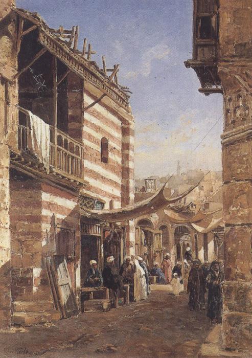 John varley jnr THe School near the Babies-Sharouri,Cairo (mk37) china oil painting image